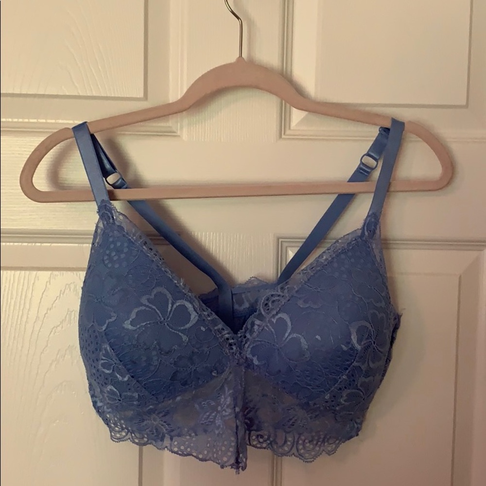 Blue lace bralette 1X